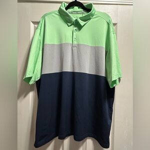 Walter Hagen Men's Green and Blue Polo Golf Shirt Size XXL